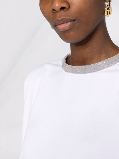 Fabiana Filippi Chain-detail Cotton Top In Weiss