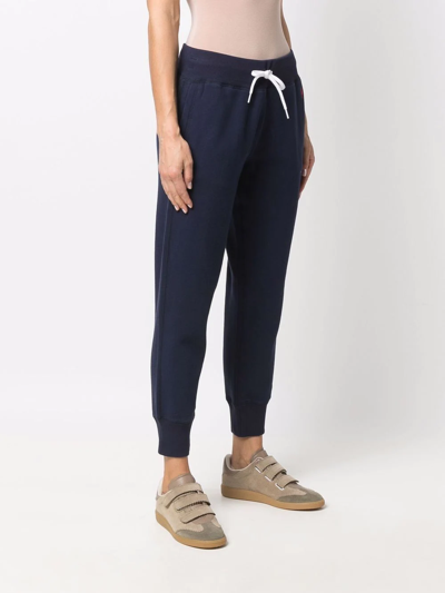 Shop Polo Ralph Lauren Polo Pony Cotton-blend Track Trousers In Blue