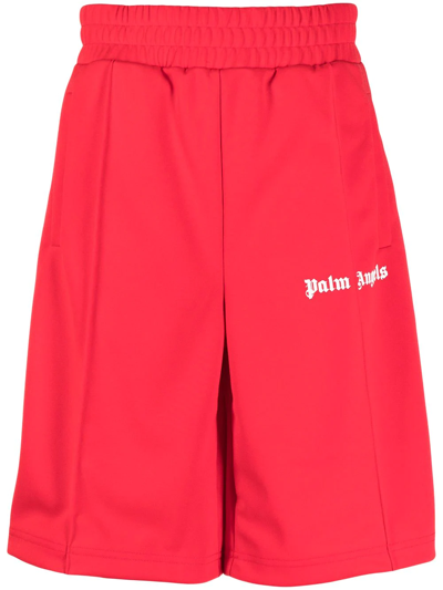 Shop Palm Angels Logo-print Track Shorts In Rot