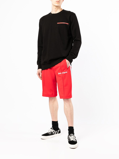 Shop Palm Angels Logo-print Track Shorts In Rot