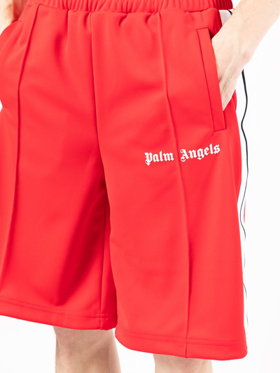 Shop Palm Angels Logo-print Track Shorts In Rot