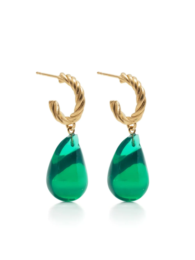 Completedworks Gem-embellished Hoop Earrings In Grün