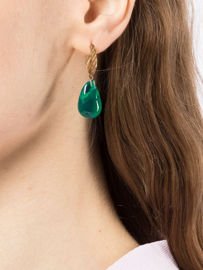Completedworks Gem-embellished Hoop Earrings In Grün
