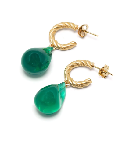 Completedworks Gem-embellished Hoop Earrings In Grün