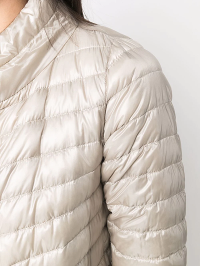 Herno Reversible Button-up Padded Down Jacket In Nude