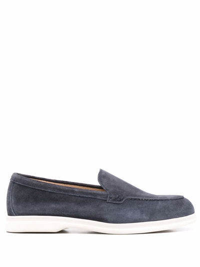 Shop Doucal's Penny Slip-on Loafers In Blau