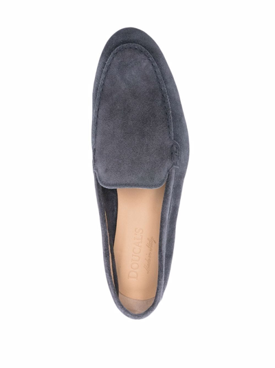 Shop Doucal's Penny Slip-on Loafers In Blau