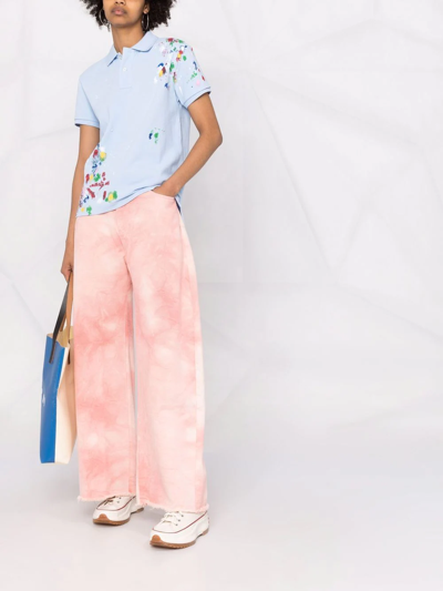 Polo Ralph Lauren Paint-splatter Classic-fit Polo Shirt In Blau | ModeSens