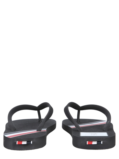 Shop Thom Browne Rubber Thong Sandals In Black