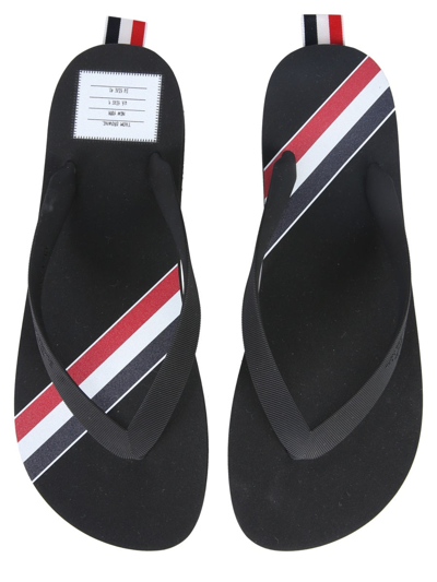 Shop Thom Browne Rubber Thong Sandals In Black