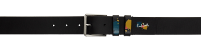 Shop Paul Smith Black Paint Splatter Belt In 79 Blacks