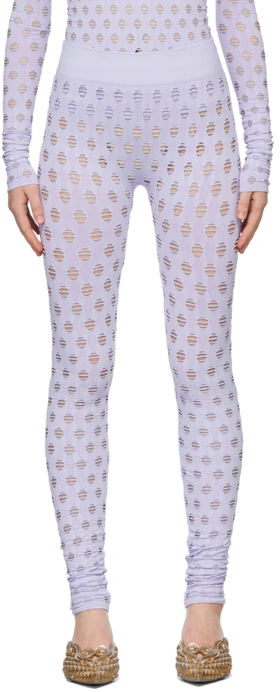 Shop Maisie Wilen Purple Perforated Leggings In Iris