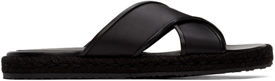 Shop Gianvito Rossi Black Cesare Sandals In Black+black+black