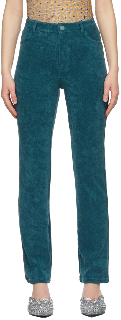 Maisie Wilen Ssense Exclusive Green Mokumentary Trousers In Teal