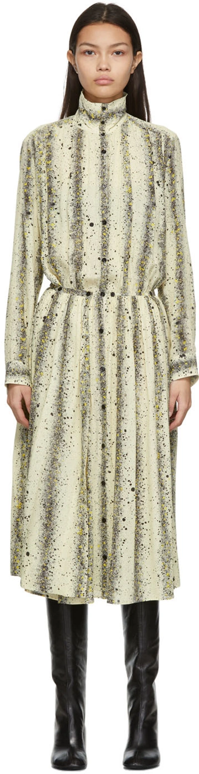 Shop Lemaire Yellow Printed Apron Dress In 146 Lemon/black