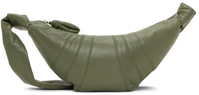 Shop Lemaire Green Small Croissant Bag In 638 Hedge Green