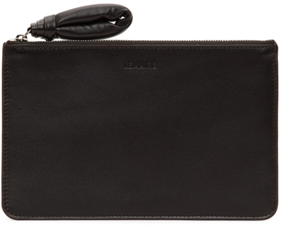 Shop Lemaire Brown A5 Folder Pouch In 490 Dark Chocolate