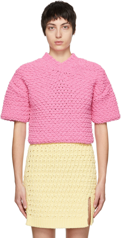 Shop Bottega Veneta Pink Heavy Weight Sweater In 5004 Bubble Gum