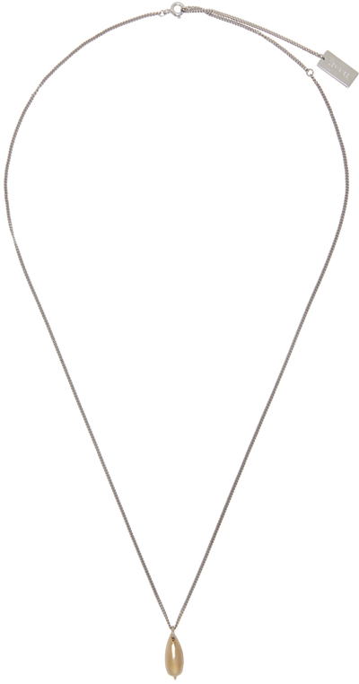 Shop Lemaire Silver Seed Pendant Necklace In 124 Light Gold/ Silv