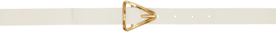 Shop Bottega Veneta White Triangle Belt In 9009 White Gold