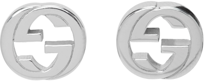 Shop Gucci Silver Interlocking G Earrings In 8106 Argento