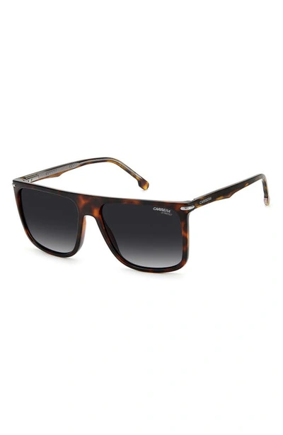 Shop Carrera Eyewear Gradient Oversize Rectangular Sunglasses In Havana / Grey Shaded