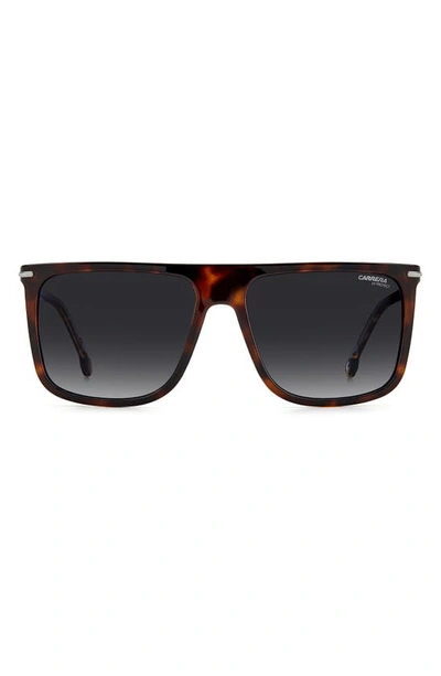 Shop Carrera Eyewear Gradient Oversize Rectangular Sunglasses In Havana / Grey Shaded