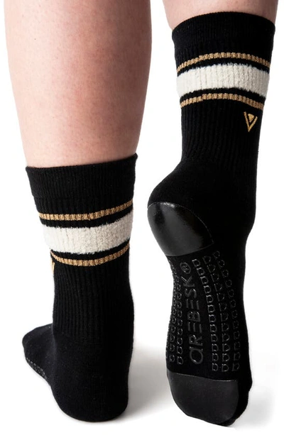 Shop Arebesk 2-pack Cotton Terry Gripper Crew Socks In Black