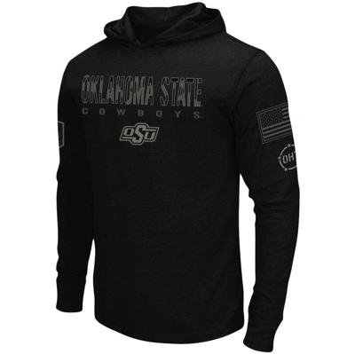 Shop Colosseum Black Oklahoma State Cowboys Oht Military Appreciation Hoodie Long Sleeve T-shirt