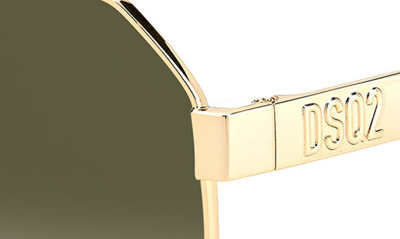 Shop Dsquared2 63mm Aviator Sunglasses In Gold Havana / Green Shaded