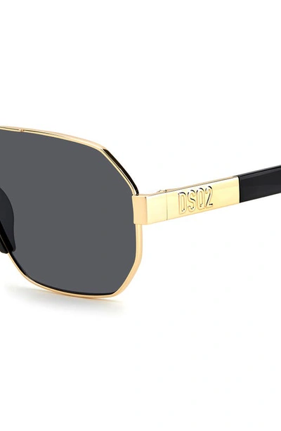 Shop Dsquared2 63mm Aviator Sunglasses In Gold Black / Grey