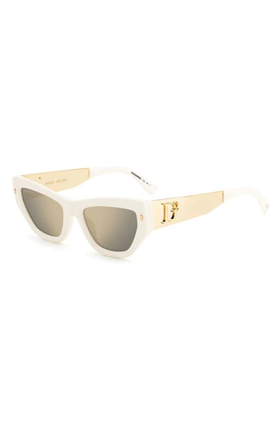 Shop Dsquared2 54mm Cat Eye Sunglasses In Ivory / Ivory Multi Layer