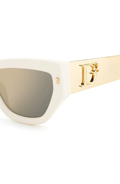 Shop Dsquared2 54mm Cat Eye Sunglasses In Ivory / Ivory Multi Layer