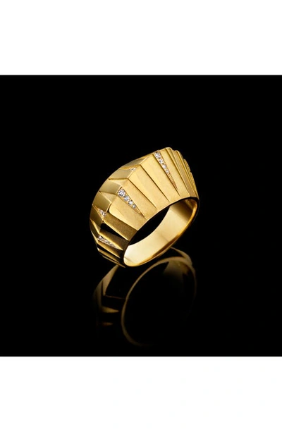 Bare Thebes Pyramid Ring In Yellow Gold