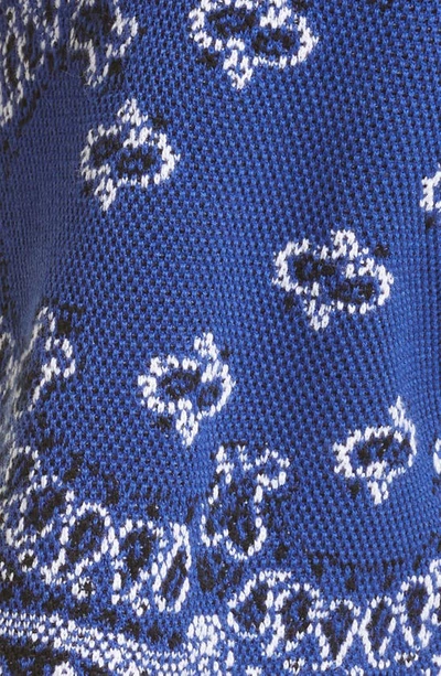 Shop Amiri Bandana B-ball Cotton & Cashmere Sweater Shorts In Blue/ Black