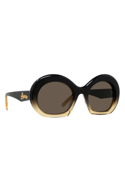 Shop Loewe 54mm Round Sunglasses In Dark Brown/ Other / Brown