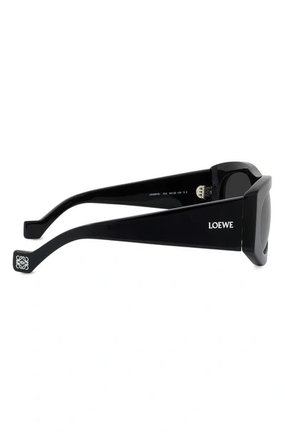 Shop Loewe 54mm Oval Sunglasses In Shiny Black / Smoke