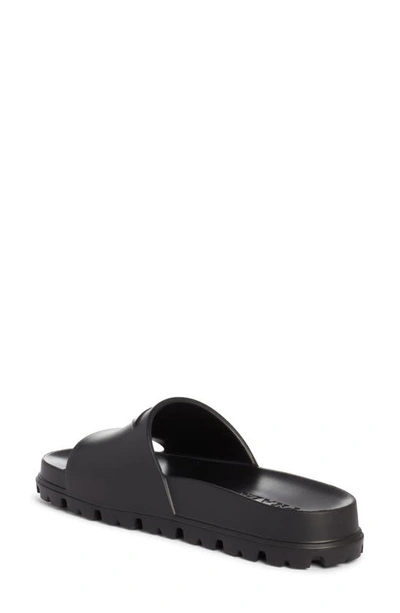 Shop Prada Logo Slide Sandal In Nero