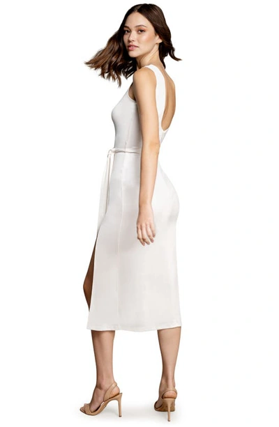Shop Dress The Population Karlie Sleeveless Body-con Midi Cocktail Dress In White