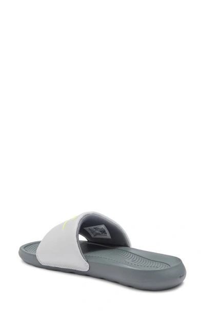 Shop Nike Victori One Sport Slide In Grey Fog/ Volt/ Grey