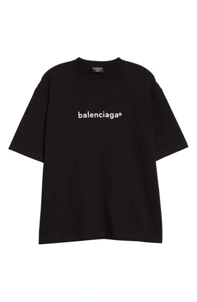 Shop Balenciaga New Copyright Logo Graphic Tee In Black/ White