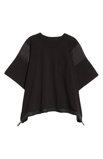 Shop Sacai Mixed Media T-shirt In Black