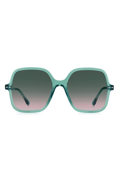 Shop Isabel Marant Square Sunglasses In Green / Pink