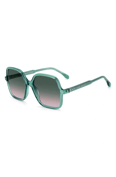 Shop Isabel Marant Square Sunglasses In Green / Pink