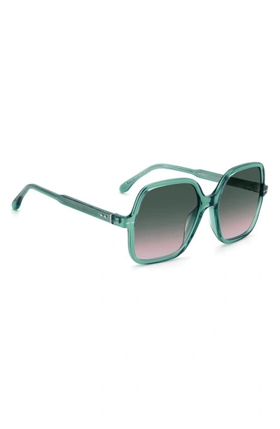 Shop Isabel Marant Square Sunglasses In Green / Pink