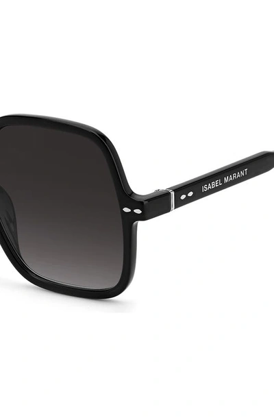 Shop Isabel Marant Square Sunglasses In Black / Grey Shaded