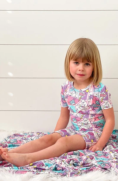 Shop Bellabu Bear Kids' Comic Purple Fitted Two-piece Pajamas