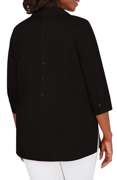 Shop Foxcroft Pamela Non-iron Stretch Tunic Blouse In Black