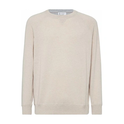 Shop Brunello Cucinelli Sweatshirt-style Sweater In Sand