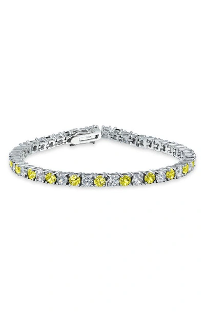 Shop Bling Jewelry Sterling Silver Cz Tennis Bracelet In Yellow